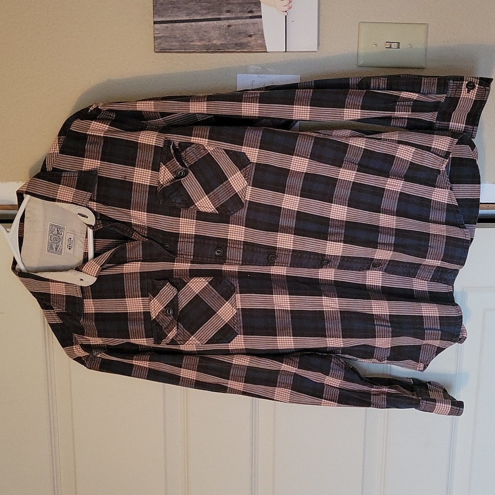 Lucky Brand Button Up Plaid Long Sleeve Shirt Men's Size M